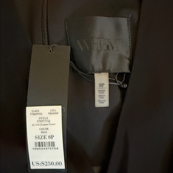 WHBM Black Halter Slit Gown Black Tie Old Money Quiet Luxury Eveningcore 8P - Picture 7 of 7